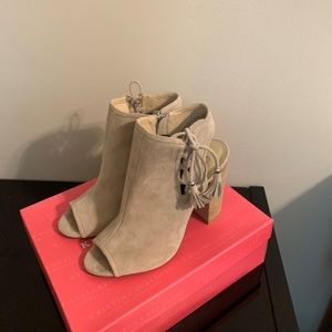 Beige open toe Booties